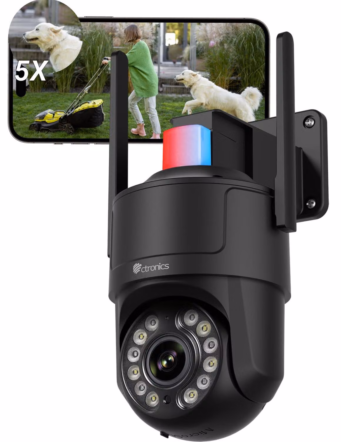 Telecamera di sicurezza da esterno - Risoluzione 4K - Zoom ottico 5x - Visione notturna fino a 50 metri