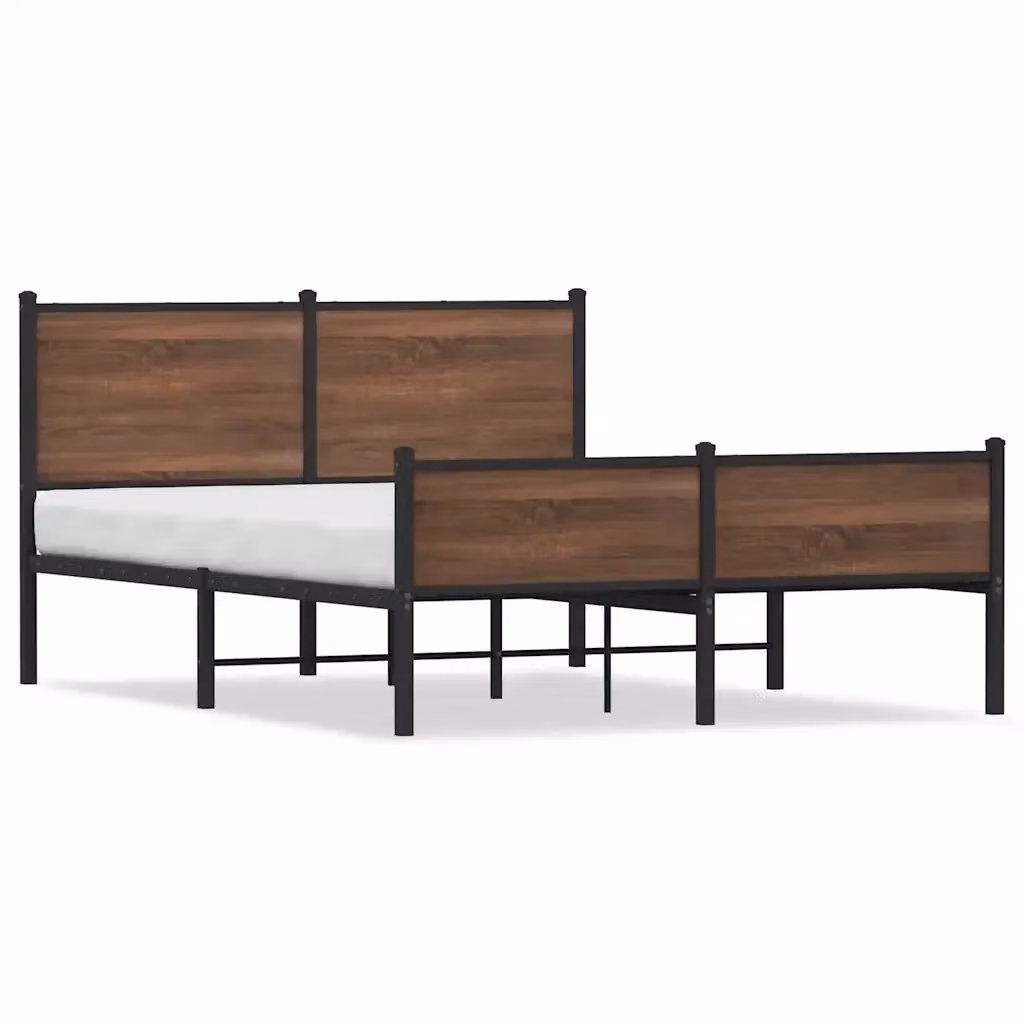 Giroletto in metallo vidaXL con doghe fisse, colore rovere marrone, L/P/H: 200 x 150 x 91,5 cm – 2