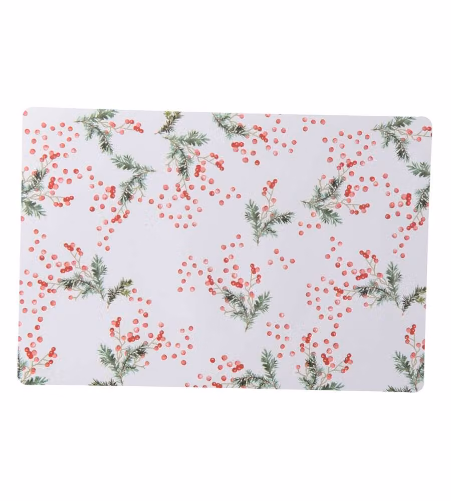 Tovagliette bacche Natale 42 x 29 cm