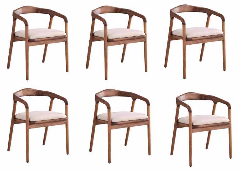6 sedie, stile moderno, colore marrone, nuove, in legno, pratiche e confortevoli, ideali per la sala da pranzo