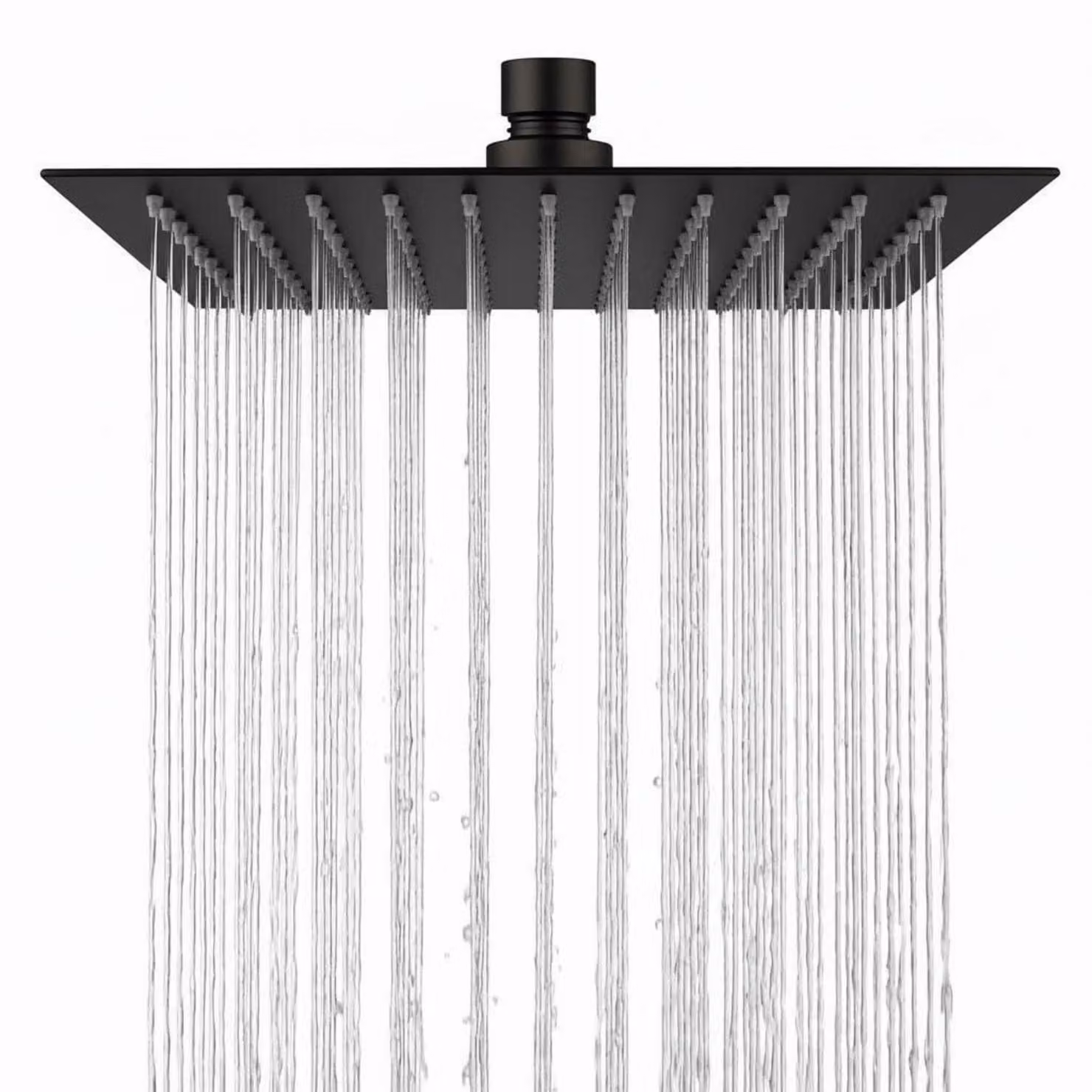 Doccia a pioggia, acciaio inossidabile 304, 25 cm (10 pollici), quadrata, nera