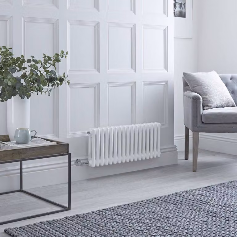 Radiatore Elettrico di Design Regent Bianco a 2 Colonne con Tecnologia WiFi L 78,5 cm x H 30 cm x P 30 cm