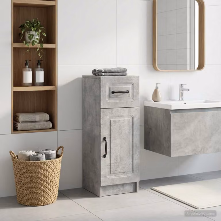 vidaXL Mobiletto da Bagno UTRECHT Moderno Grigio L: 30 cm, P: 31 cm, H: 77 cm