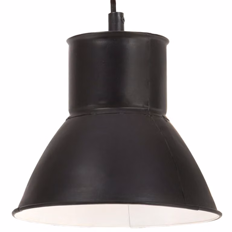 The Living Store Lampada a sospensione 25 W Nero Rotonda 17 cm E27