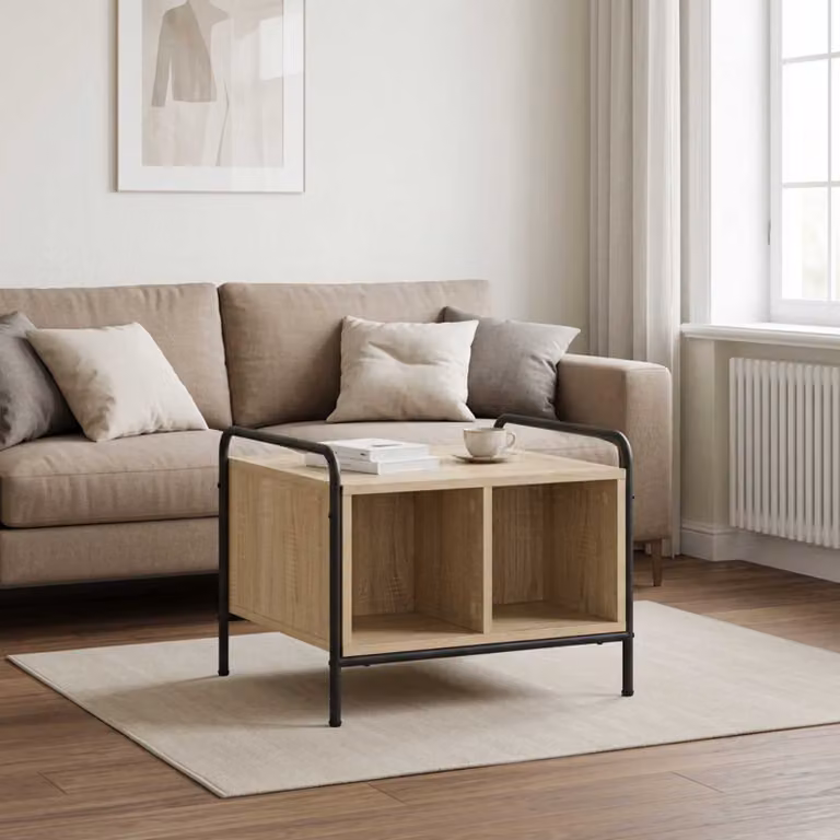 vidaXL Tavolino da salotto moderno in rovere color marrone L: 50 cm, P: 49 cm, H: 41 cm