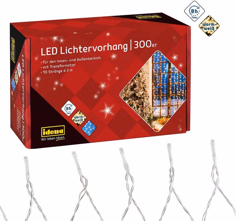 Idena Idena 3,0 x 3,0 m LED-Lichtervorhang