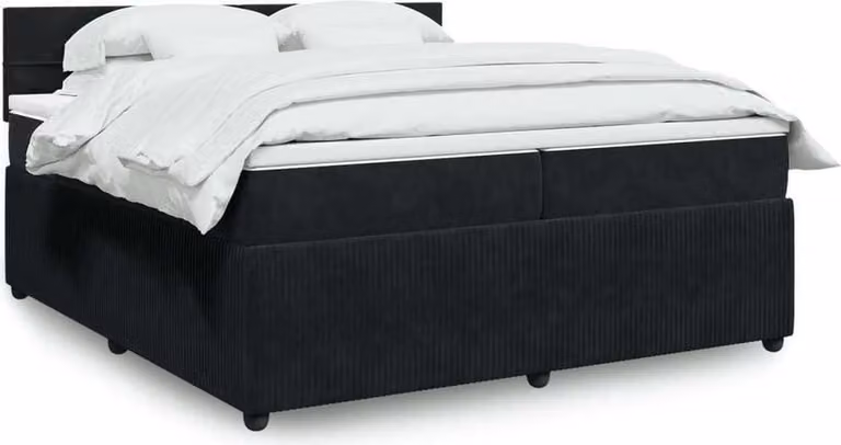 Maison Exclusive - Giroletto a Molle con Materasso Nero 200x200 cm in Velluto