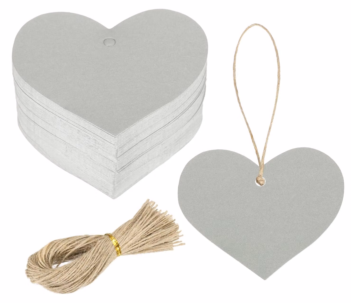 200 etichette regalo in cartoncino, 5,5x6,5 cm, grigio lucido