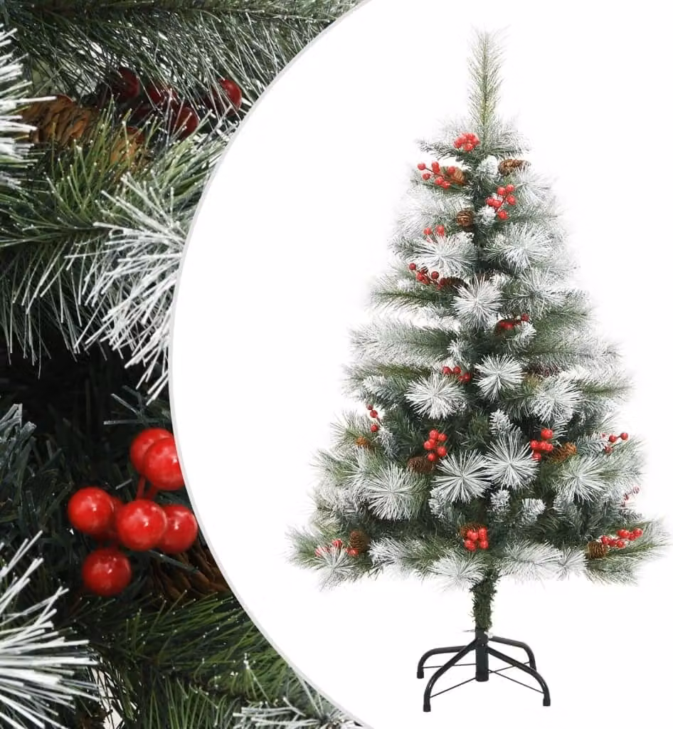 Maison Exclusive - Albero di Natale artificiale pieghevole, con decorazioni a forma di pigne e bacche, altezza 150 cm