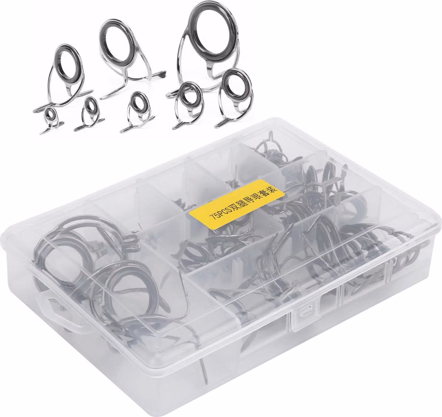 set di 75 pezzi per canne da pesca in mare, kit per la riparazione delle punte, parti, accessori