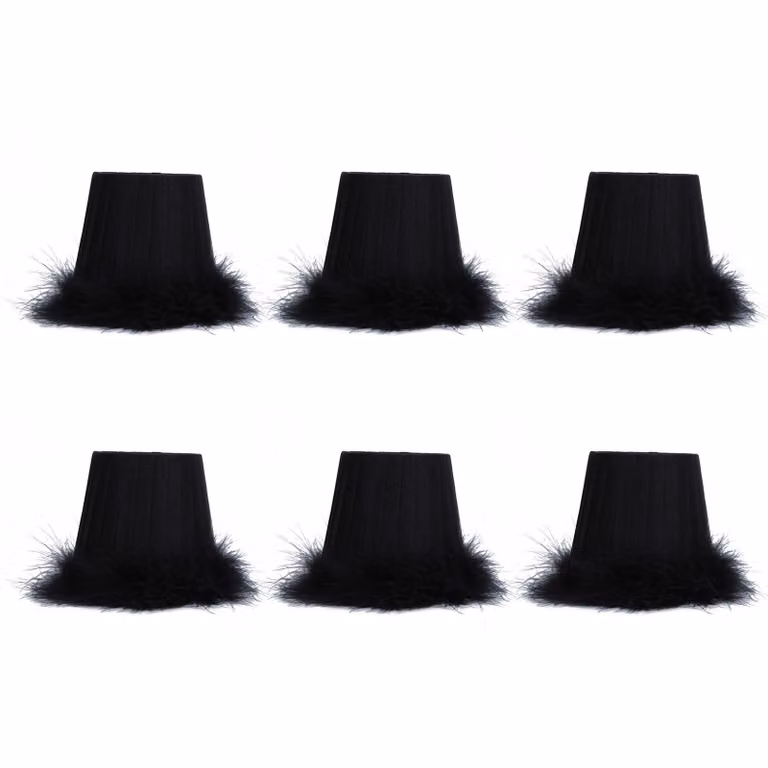 6 pezzi di paralume per lampada a sospensione in tessuto - Paralume per lampadario con bordi a molla, accessori decorativi per l'illuminazione