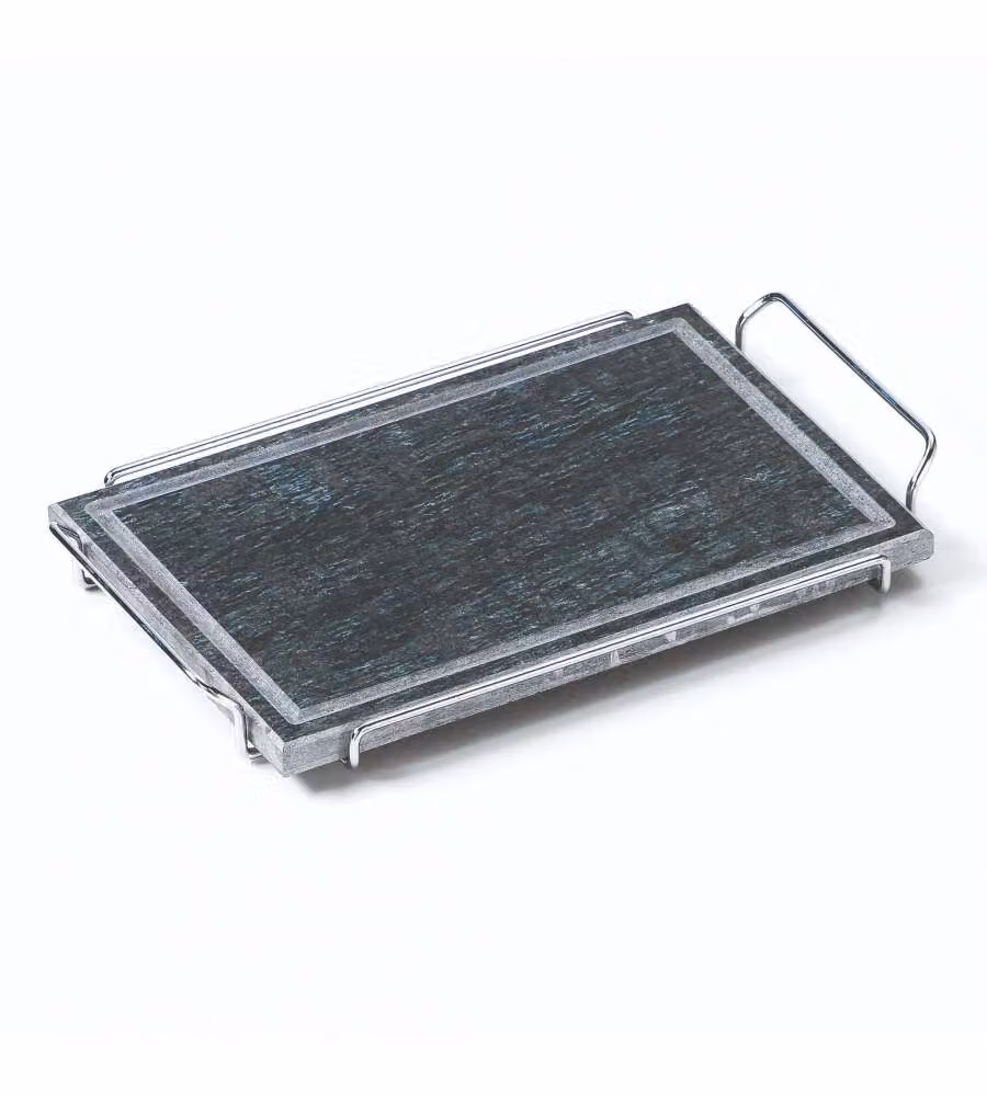 Ompagrill Pietra Dietetic Ollare con Supporto 25x38 cm per Barbecue
