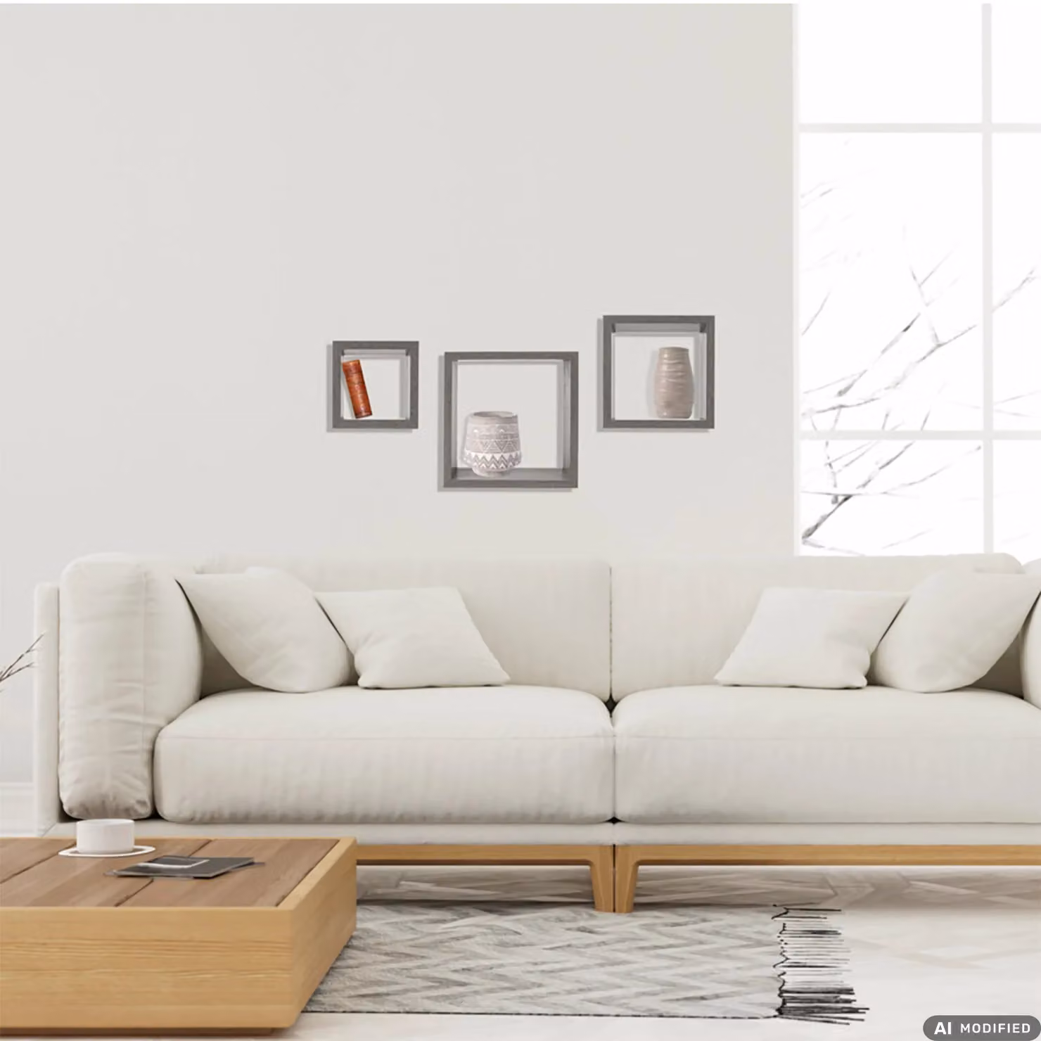 VESTIAMO CASA - Set di 3 Mensole da Parete in Legno Rovere Grigio Opaco – 2