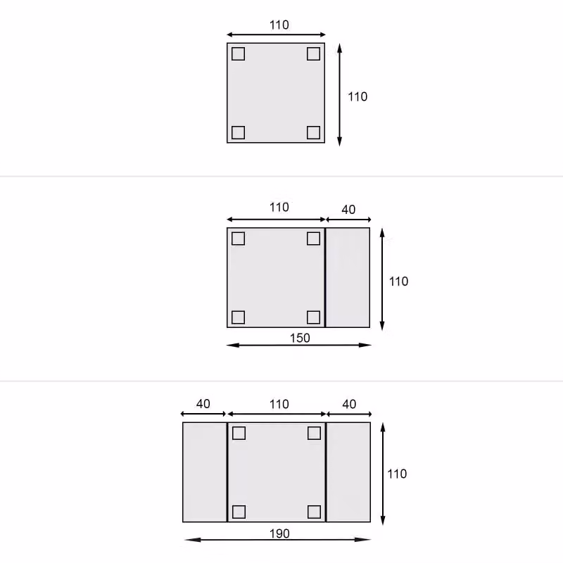 Tavolo quadrato allungabile classico in legno bassano marrone Mobili 2G L/P/H: 110 x 110 x 80 cm – 4