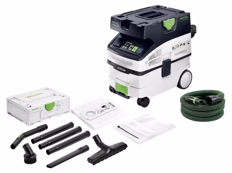 Festool CTL MIDI I AC Aspiratore mobile 1200 W 15 l AUTOCLEAN Classe di polverosità L (578545) + Set di pulizia standard da 7 pezzi (577257)