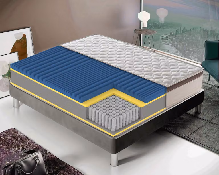 Materasso 180x200 cm, Alto 27 cm, 800 Molle Insacchettate, 7 zone differenziate, Rigidità H2, Memory Foam 6 cm, 100% Italy , Sfoderabile