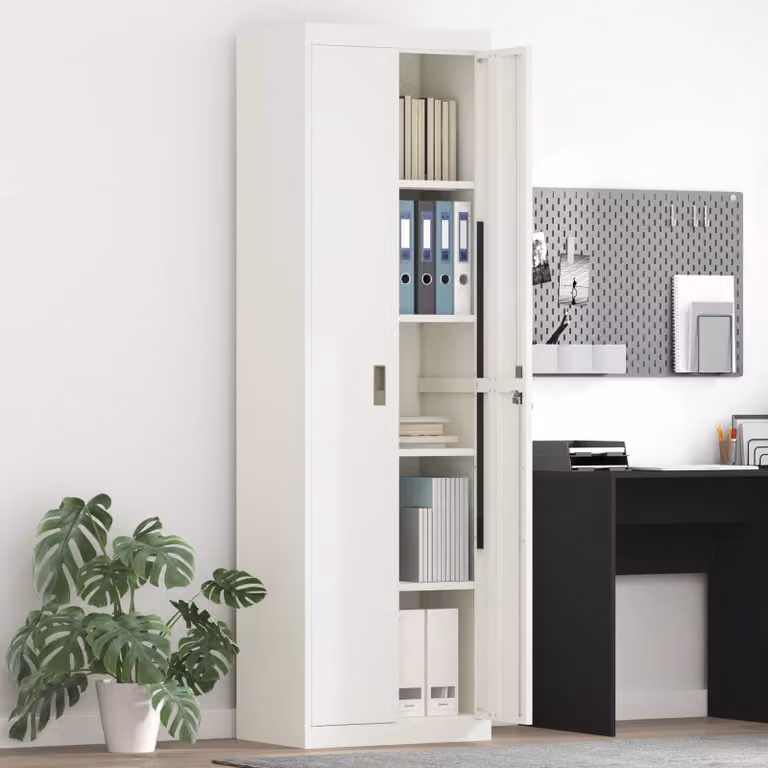vidaXL Armadio Bianco 60 x 40 x 200 cm Acciaio
