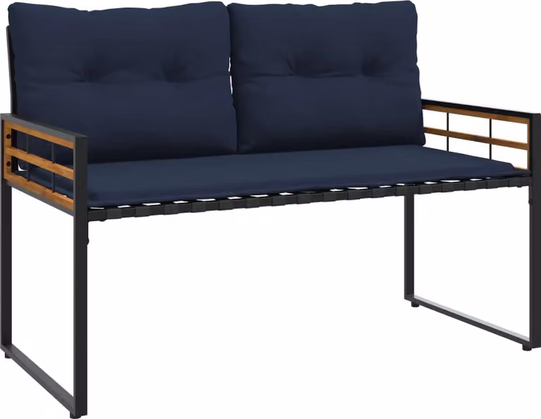 Panchetta in Legno a Strati con cuscino Navy 114 x 55 x 77 cm