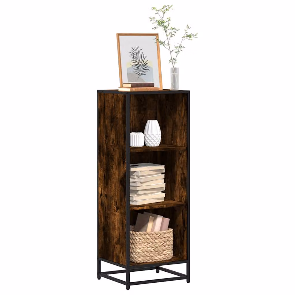Libreria in stile industriale vidaXL in legno e metallo, colore marrone, L 40 cm x P 35 cm x H 107,5 cm