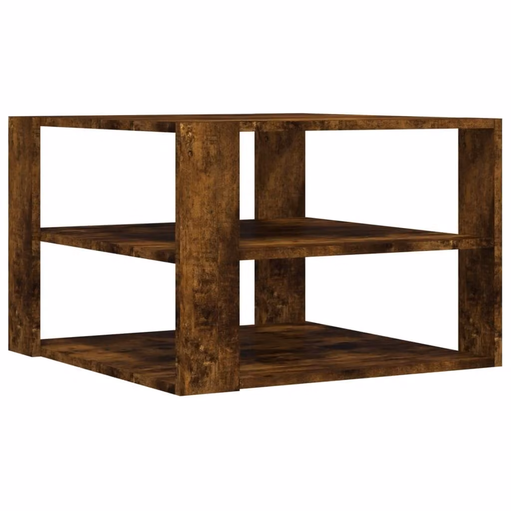 Tavolino Salotto Rovere Fumo 58x58x40 cm Legno Multistrato
