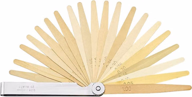 Set di spessimetri di precisione, 20 fogli, 0,05-1 mm, ottone