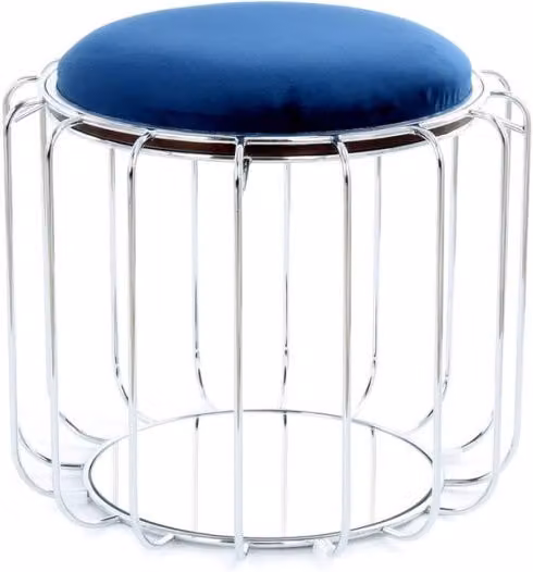 Pouf e tavolino trasformabile Comfortable blu e argento