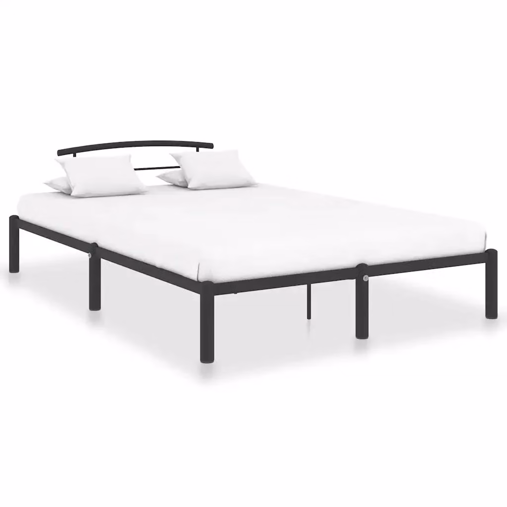 Letto con struttura in metallo nero opaco vidaXL L/P/H: 200 x 140 x 63 cm – 2
