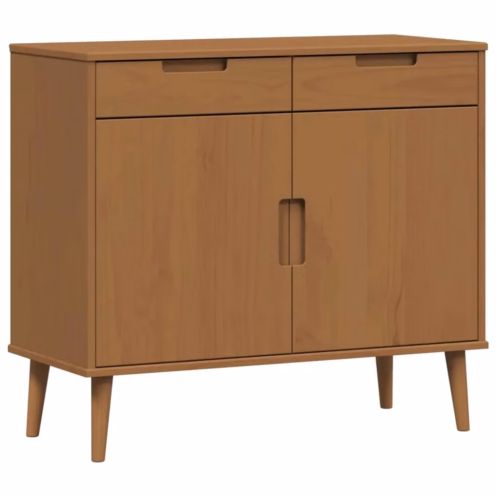 Credenza in stile scandinavo vidaXL in legno e MDF marrone L 90 x P 40 x H 80 cm – 2