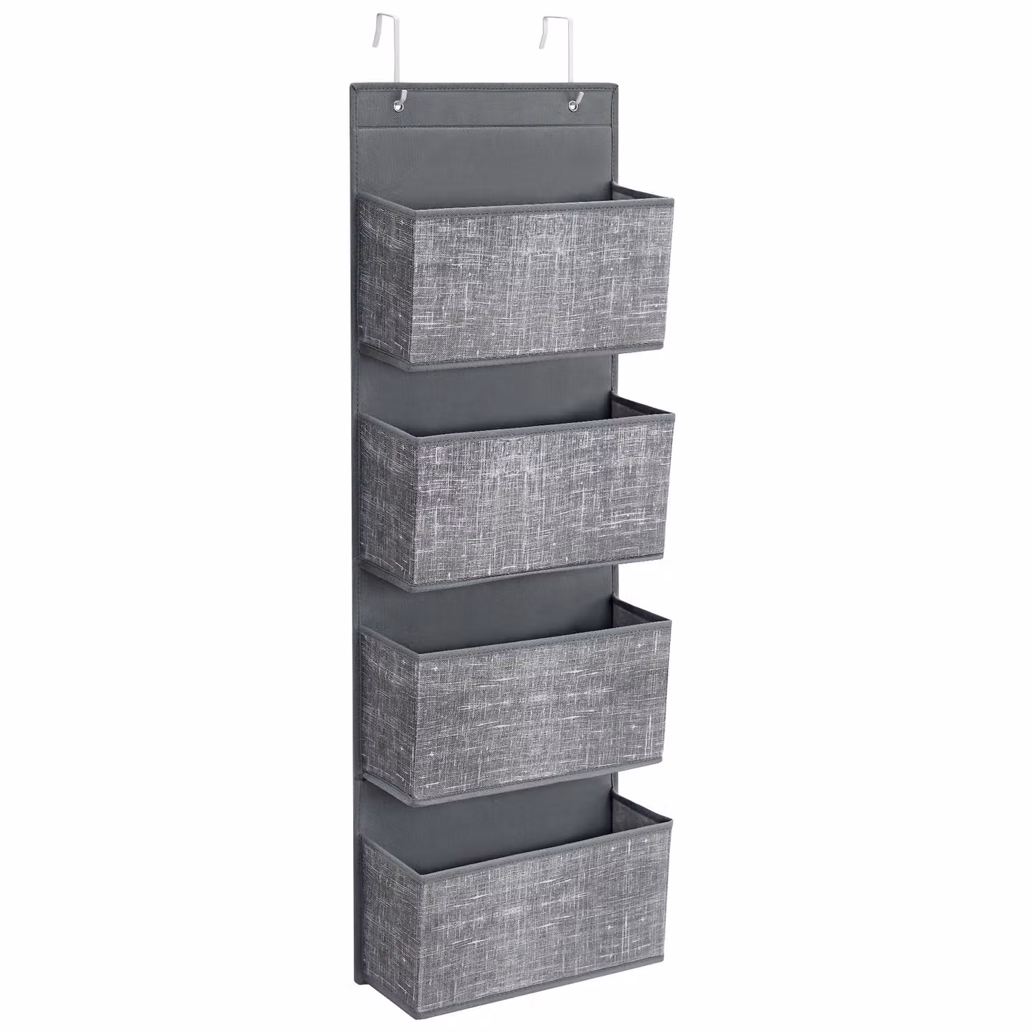 SONGMICS Organizzatore pensile, portaoggetti, scaffale pensile con 4 tasche, per la porta, la camera da letto, l'ufficio, l'armadio, 33,5 x 12 x 100 cm, grigio screziato RDH004G11