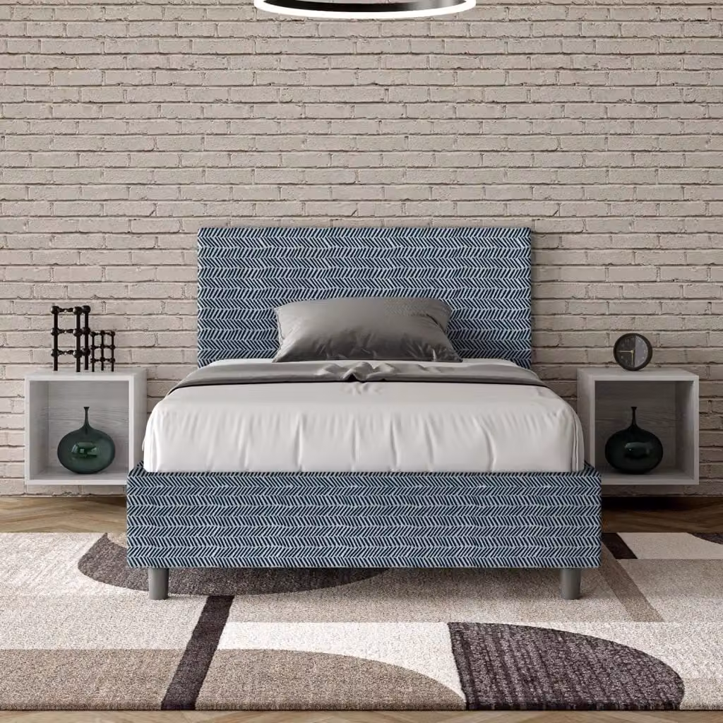 Letto 1 Piazza e Mezzo con Contenitore e Rete Adele Aragona GIORDANOSHOP Blu L/P/H: 120 x 200 x 135 cm – 2