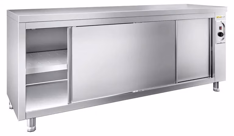 Mobile riscaldato in acciaio inossidabile, modello PREMIUM, dimensioni 1800x700 mm - GOLDINOX