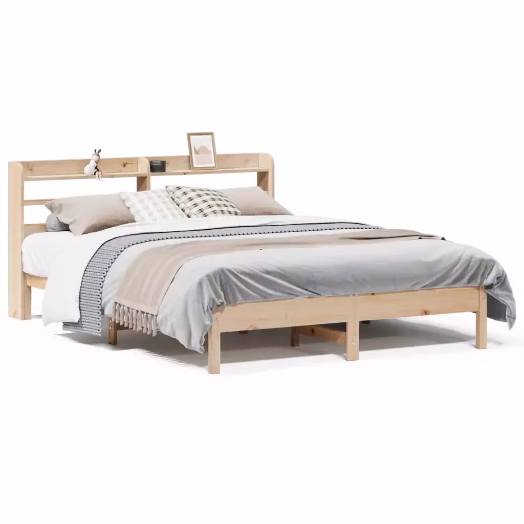 Letto senza materasso vidaXL in legno massello di pino rustico L: 160 cm, P: 200 cm, H: 300 cm – 2