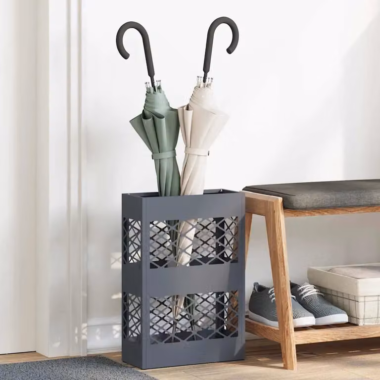 Stand per ombrelli da pioggia vidaXL in metallo color antracite L: 28 cm, P: 12 cm, H: 41 cm