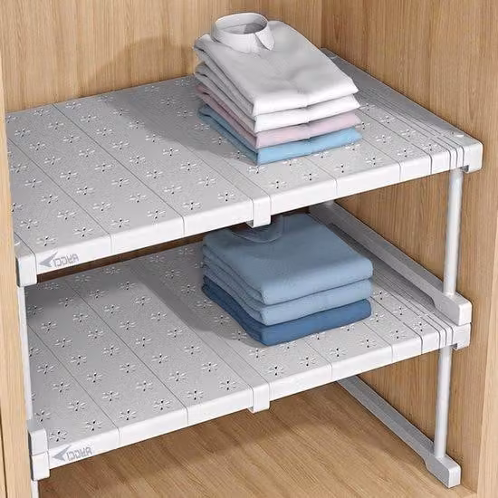 Organizzatore per armadio - Lunghezza regolabile - Larghezza 42 cm - Bianco