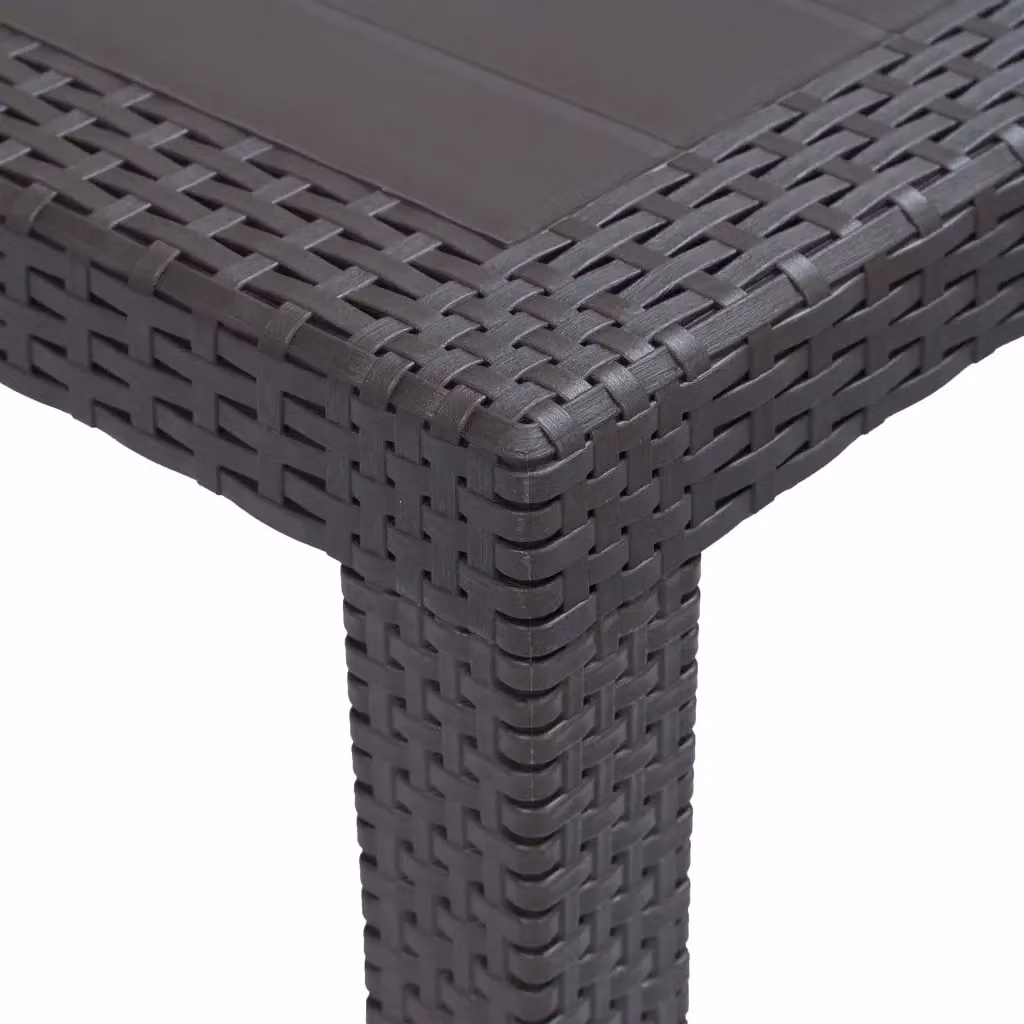 Tavolo da giardino rettangolare vidaXL in plastica stile rattan marrone L 150 x P 90 x H 72 cm – 2