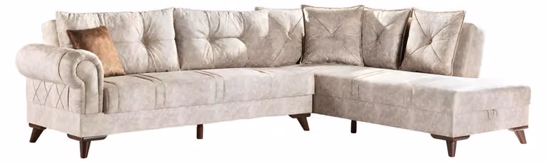 Design Ecksofa L-Form Bettfunktion Couch Textil Sofa Bettkasten Weiche Polster