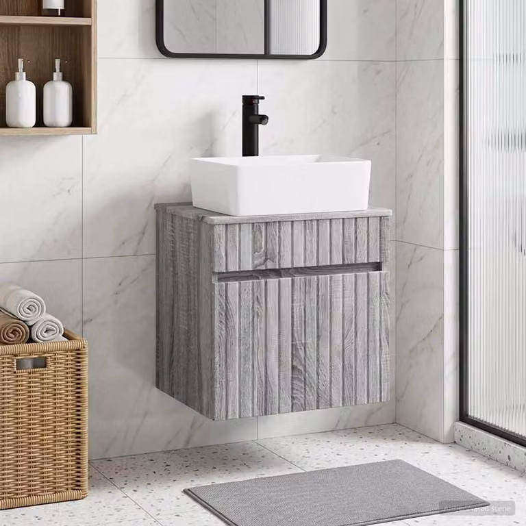 Mobile lavabo da parete vidaXL Sonoma grigio moderno L: 49 cm, P: 41 cm, H: 63 cm