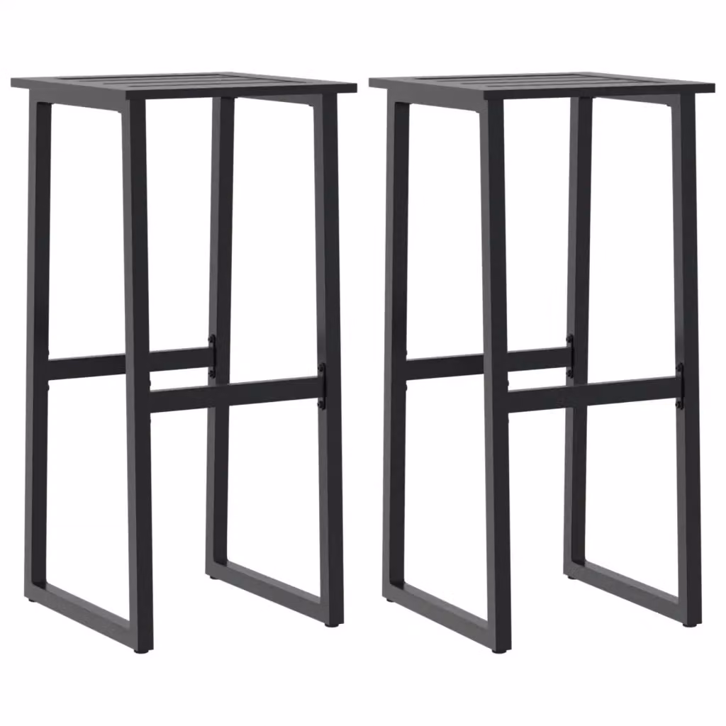 Set di 2 sgabelli da bar moderni vidaXL in acciaio verniciato nero opaco L/P/H: 38 x 38 x 80 cm – 2