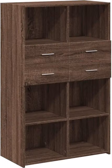 Credenza moderna DESIGN IN in legno multistrato color rovere marrone, L 80 cm x P 42,5 cm x H 124 cm