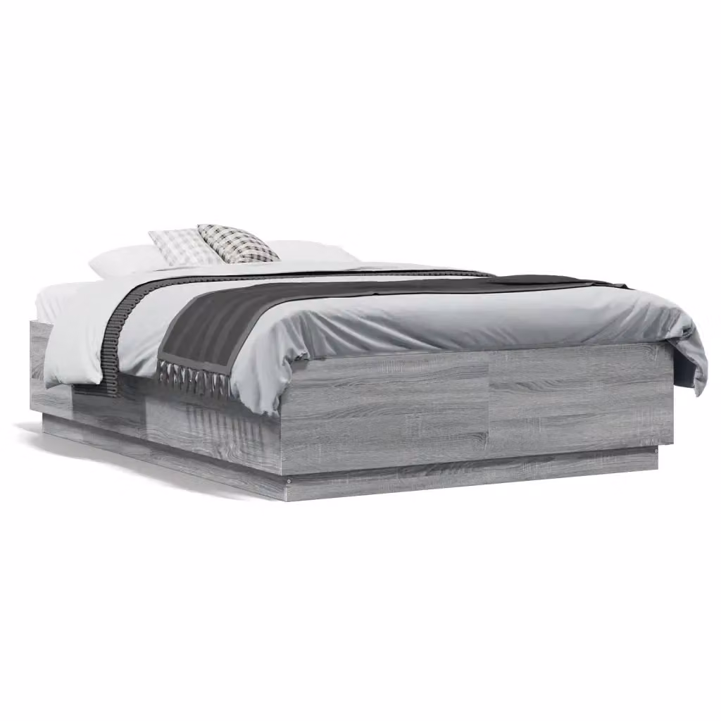 Letto Sonoma grigio vidaXL in legno multistrato L/P/H: 140 x 190 x 40 cm – 2