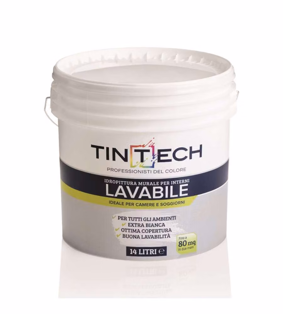 Tintech Idropittura Lavabile Murale Extra Bianca 14L per Interni