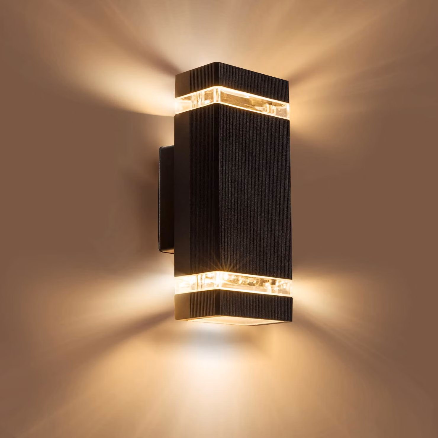 Lampada da parete esterna, alluminio, attacco GU10, massimo 35W, grado di protezione IP54, colore nero