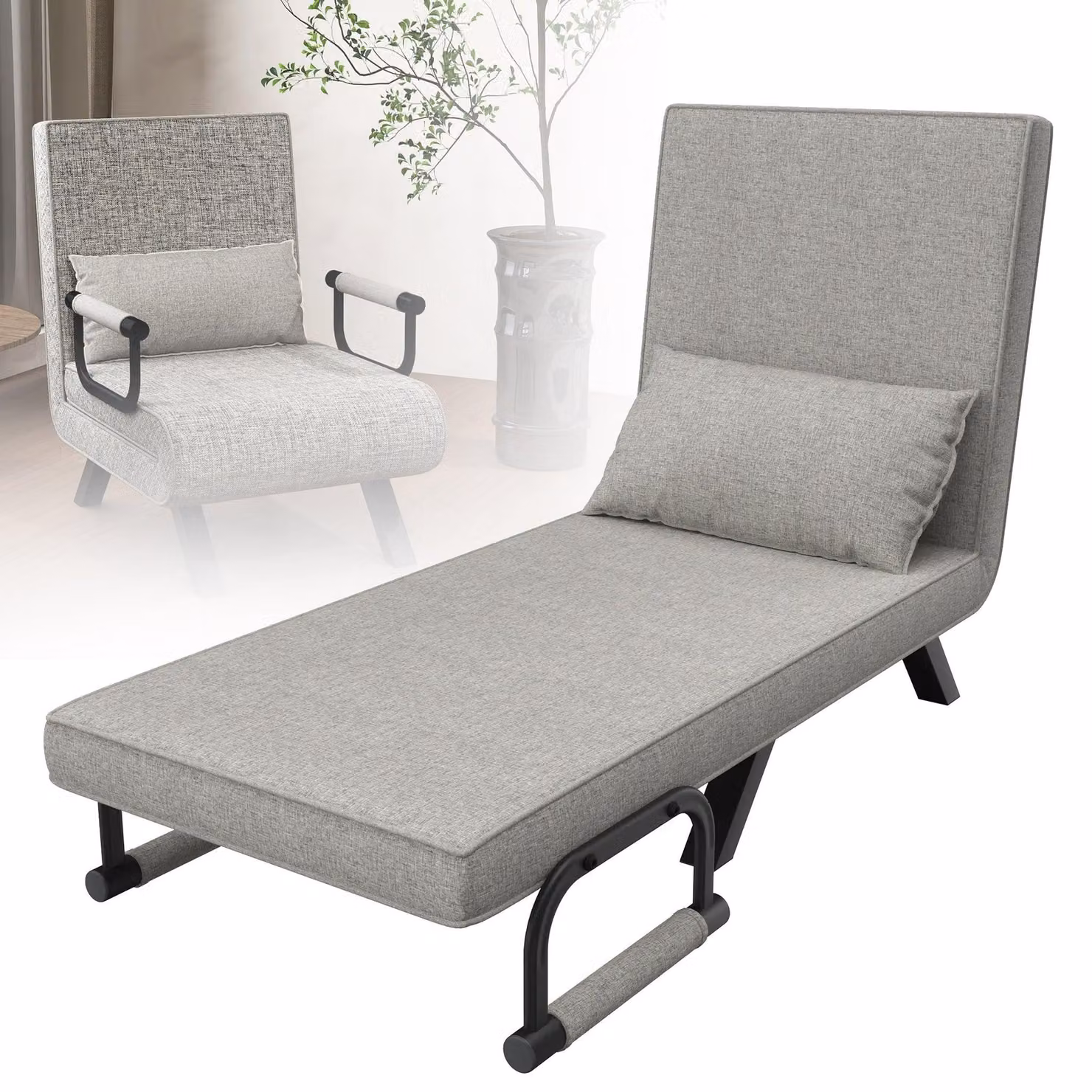 Divano angolare - Divano relax - Divano letto - Divano lounge - Divano 3-in-1 - Schienale e braccioli regolabili
