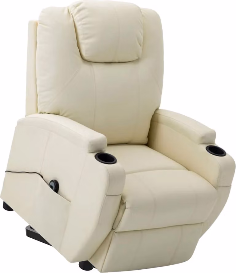 SYFAX™ Poltrona Alzapersona Crema in Pelle finta