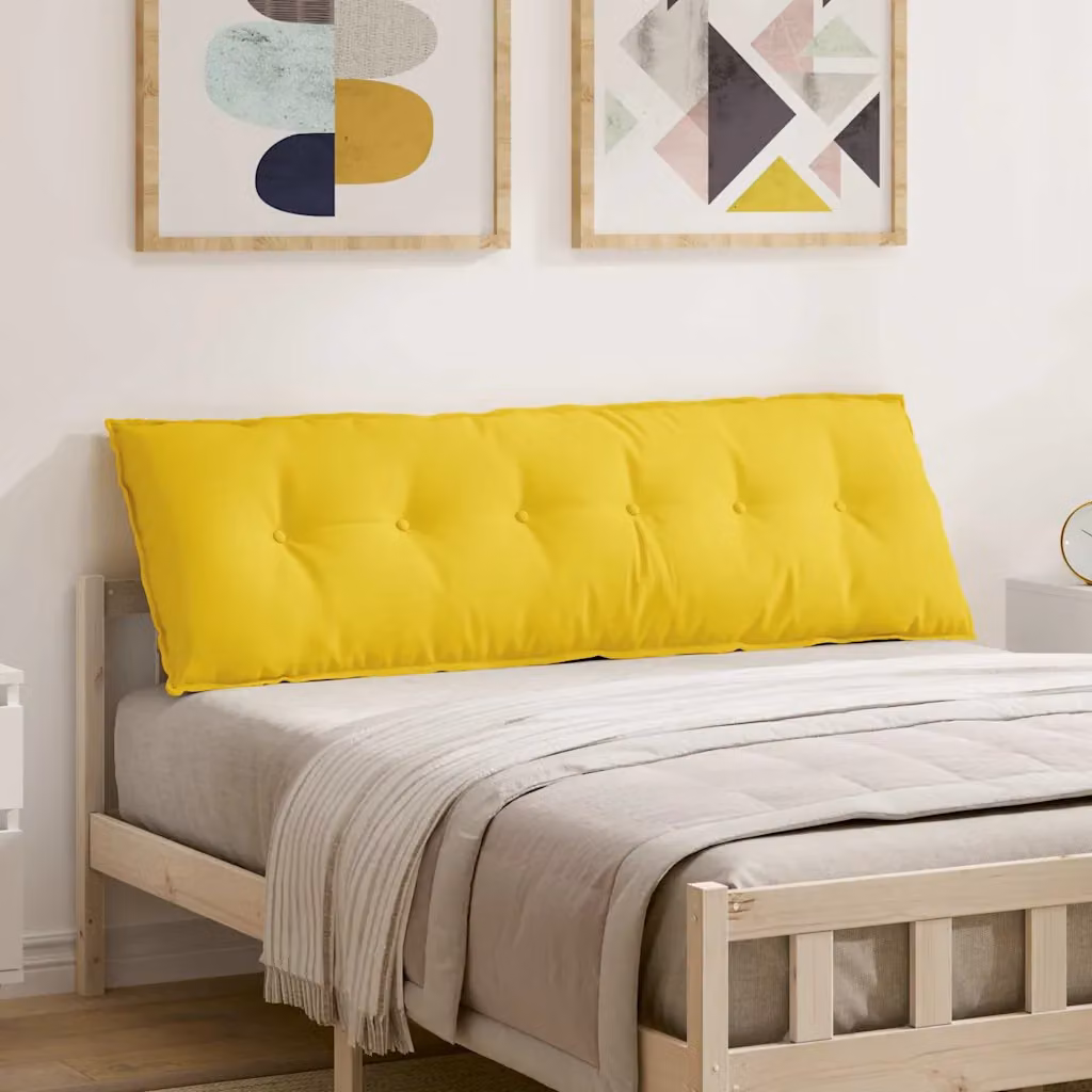 vidaXL Cuscino per Schiena Giallo con Rivestimento in Poliestere L: 160 cm, P: 50 cm, H: 19 cm