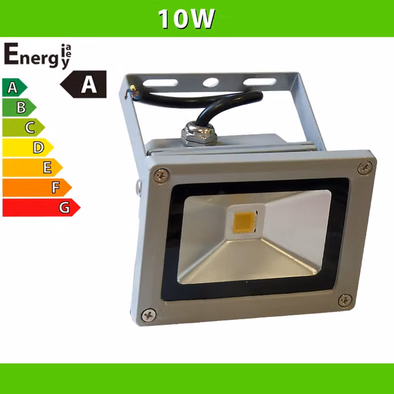 LEDVero® Proiettore LED 10 watt proiettore da costruzione - argento - BIANCO FREDDO
