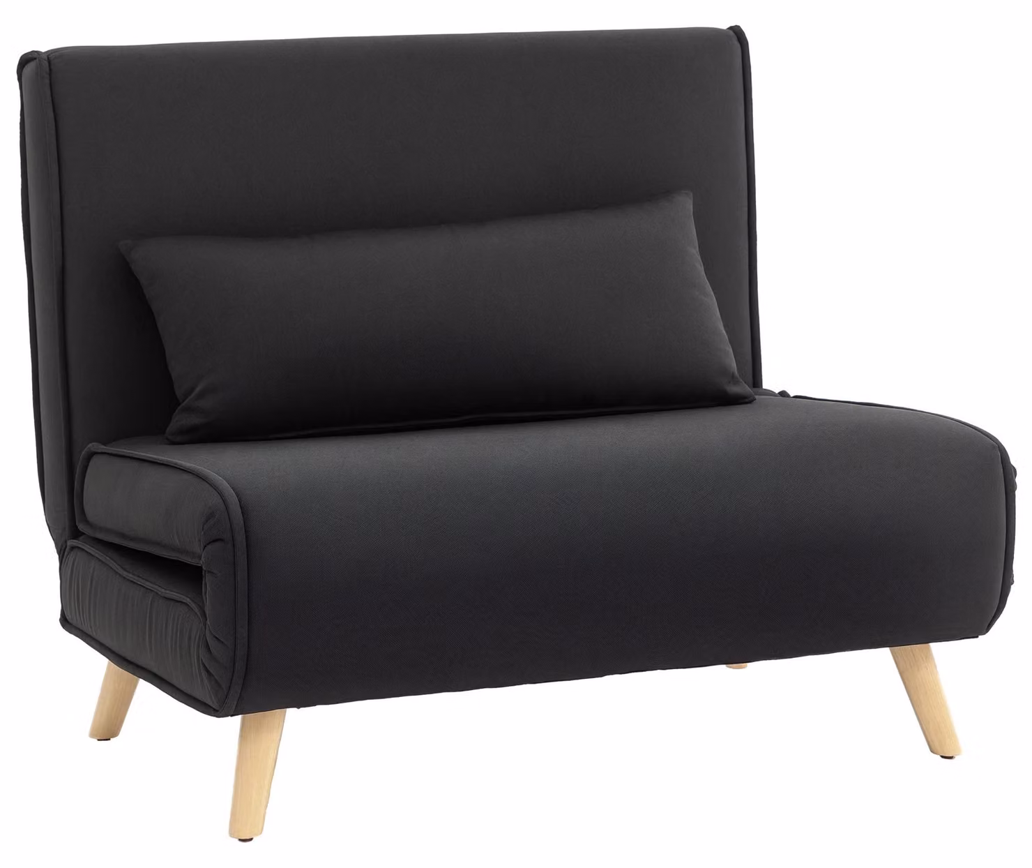 Divano letto - 2 in 1 - Pieghevole - Funzione letto - Rivestimento in tessuto - 94 x 78 x 80 cm - Nero