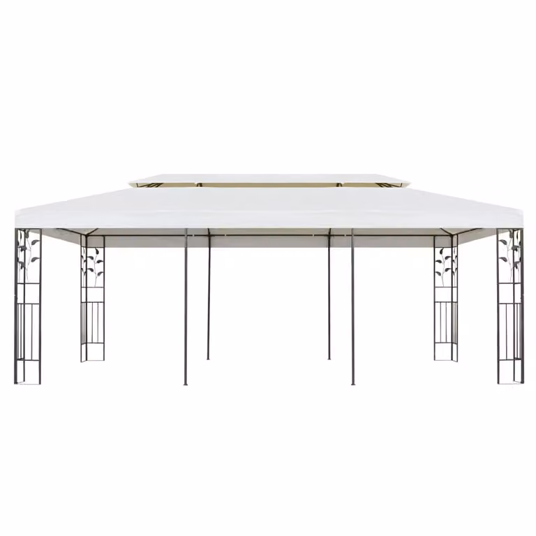 Padiglione con doppio tetto bianco 6x3 m in acciaio