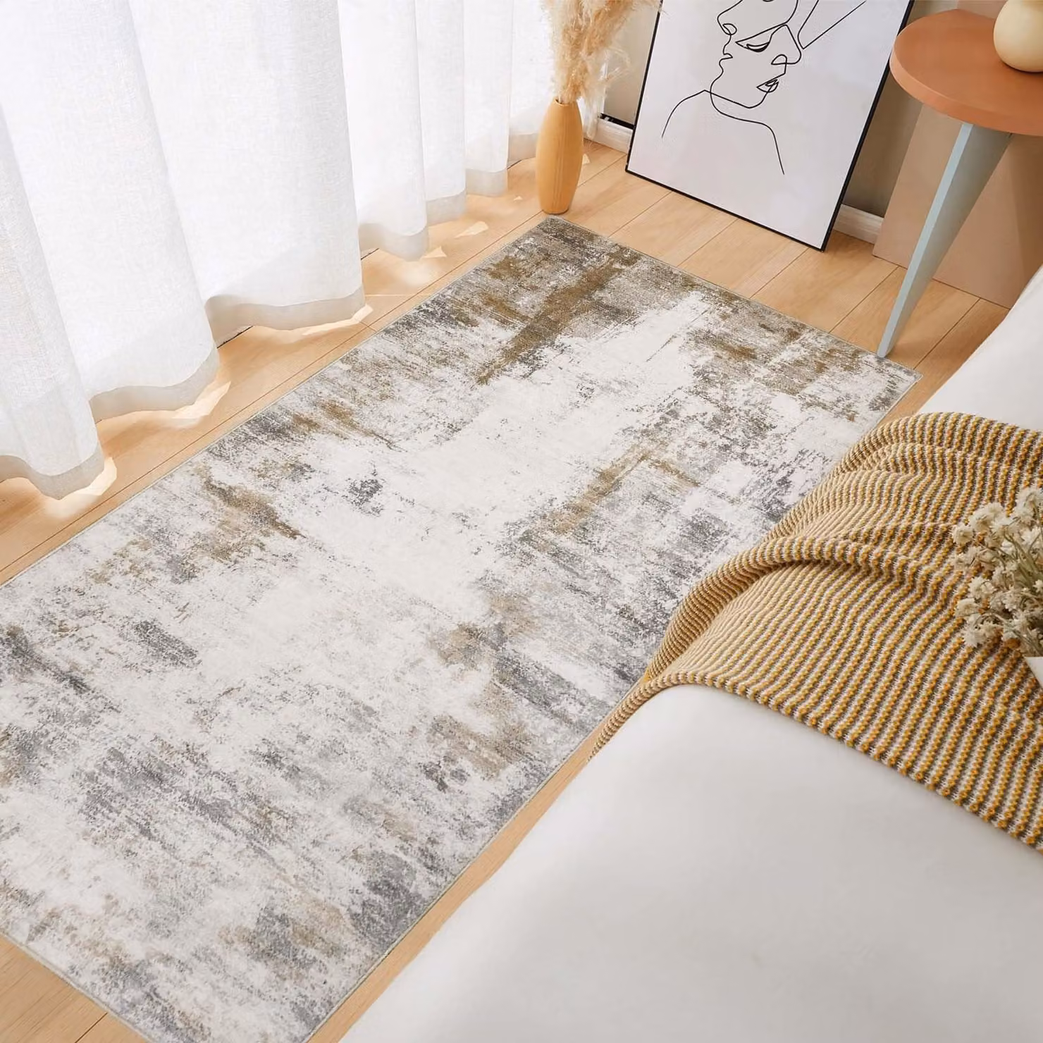 Omgoods - Tappeto lavabile per soggiorno e cucina, 60 x 120 cm