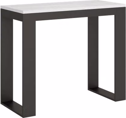 Consolle allungabile Itamoby Tecno Evolution con telaio antracite e piano bianco frassino L/P/H: 90 x 40/300 x 77 cm